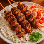 Chicken suya skewers West African - Halal grilled spicy chicken Boston