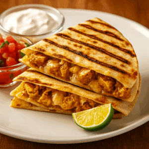 Halal chicken quesadilla - Mexican fusion food Boston