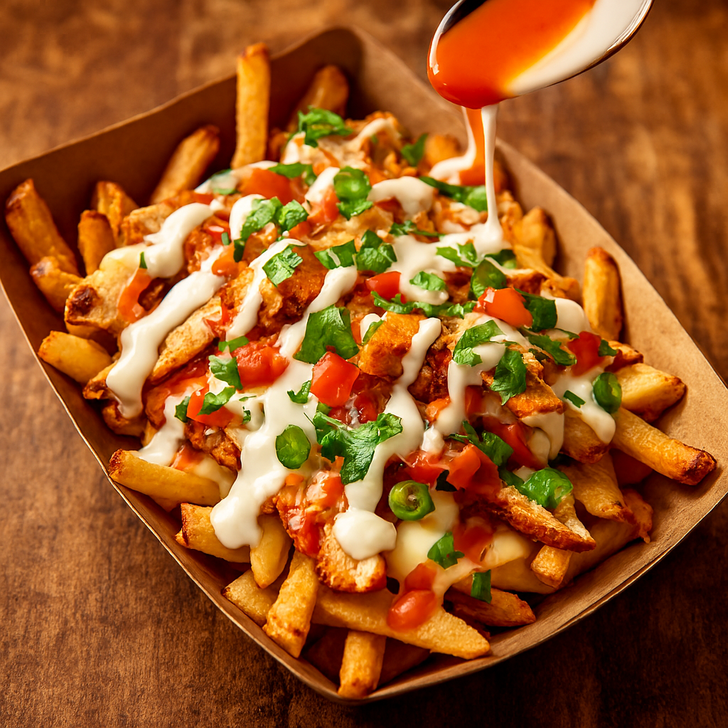 Loaded halal fries chicken shawarma - Comfort food Boston