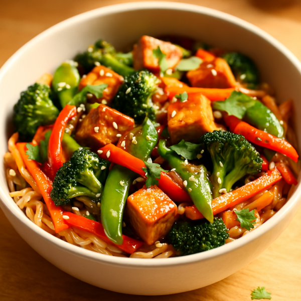 Vegetarian stir-fry bowl vegan halal - Asian fusion healthy Boston